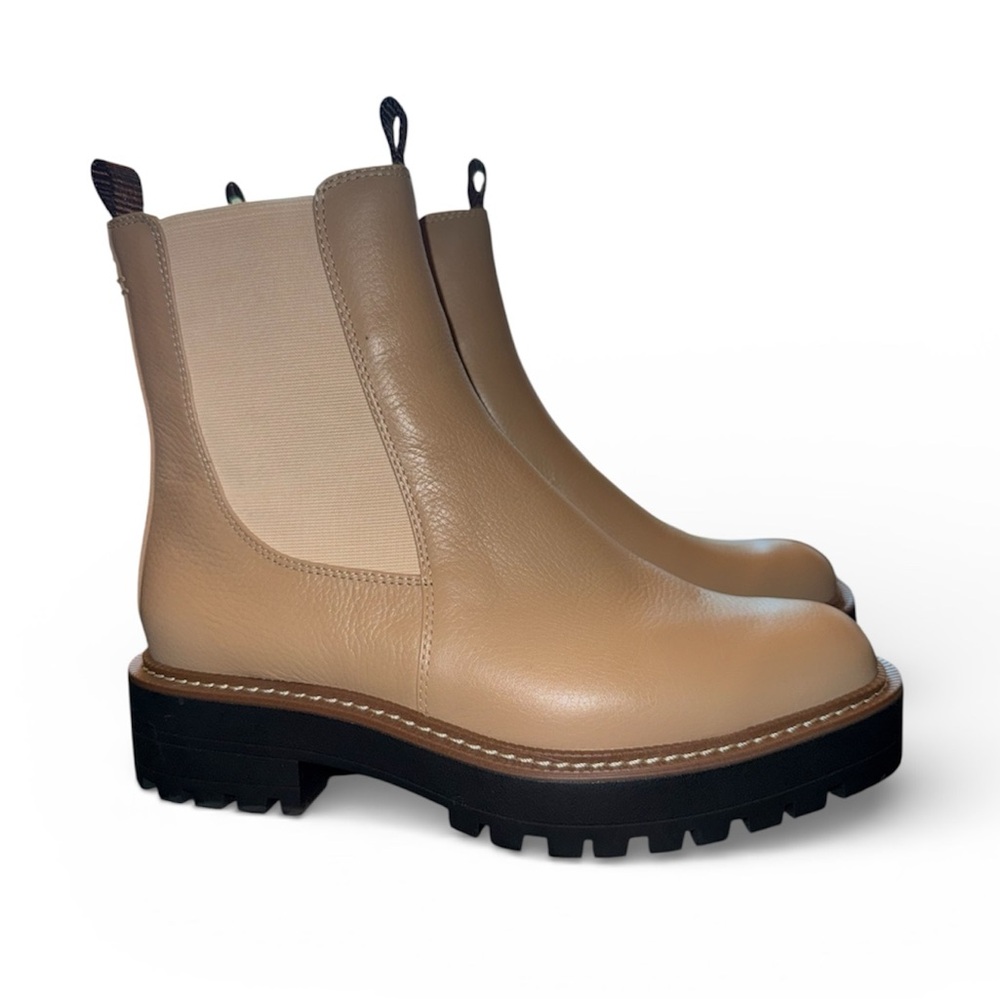 Sam Edelman Laguna Tan Leather Lug Boots - Size 8.5 Women